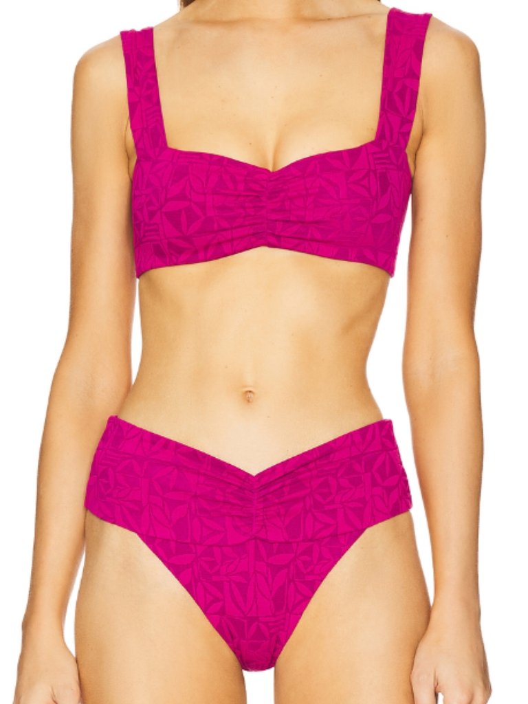 New - L*Space X Revolve - Swim Set - Bardot Bottom Classic / Marlee Top - Berry